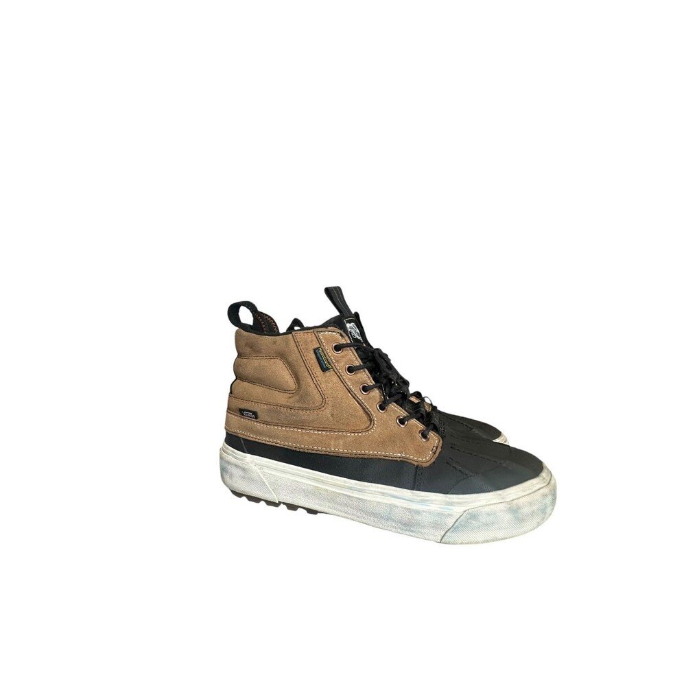 Vans SK8-HI Del Pato MTE-2 Black Khaki Duck Boots Uni Sex M 9.5 L 11 Distressed
